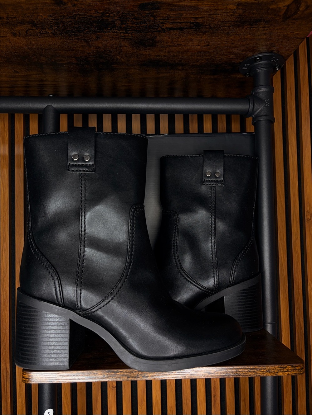 INC International Concepts Black Block Heel Ankle Boots